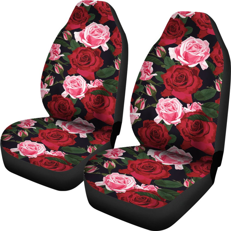 Rose Red Pink Pattern Print Design RO01 Universal Fit Car Seat Covers-JorJune