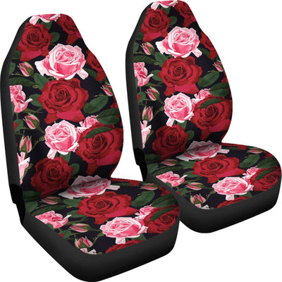 Rose Red Pink Pattern Print Design RO01 Universal Fit Car Seat Covers-JorJune