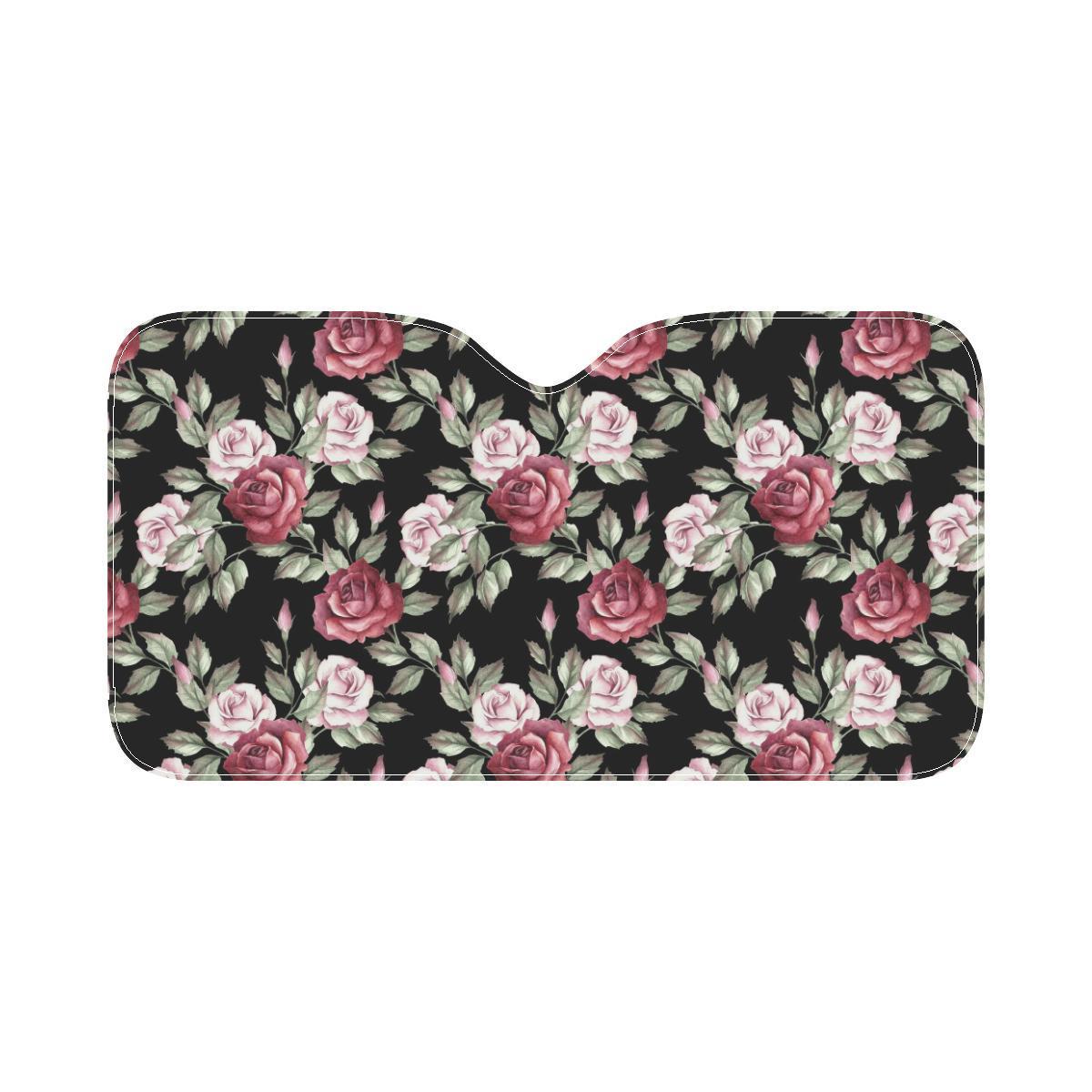 Rose Red Pink Pattern Print Design RO03 Car Sun Shade-JorJune
