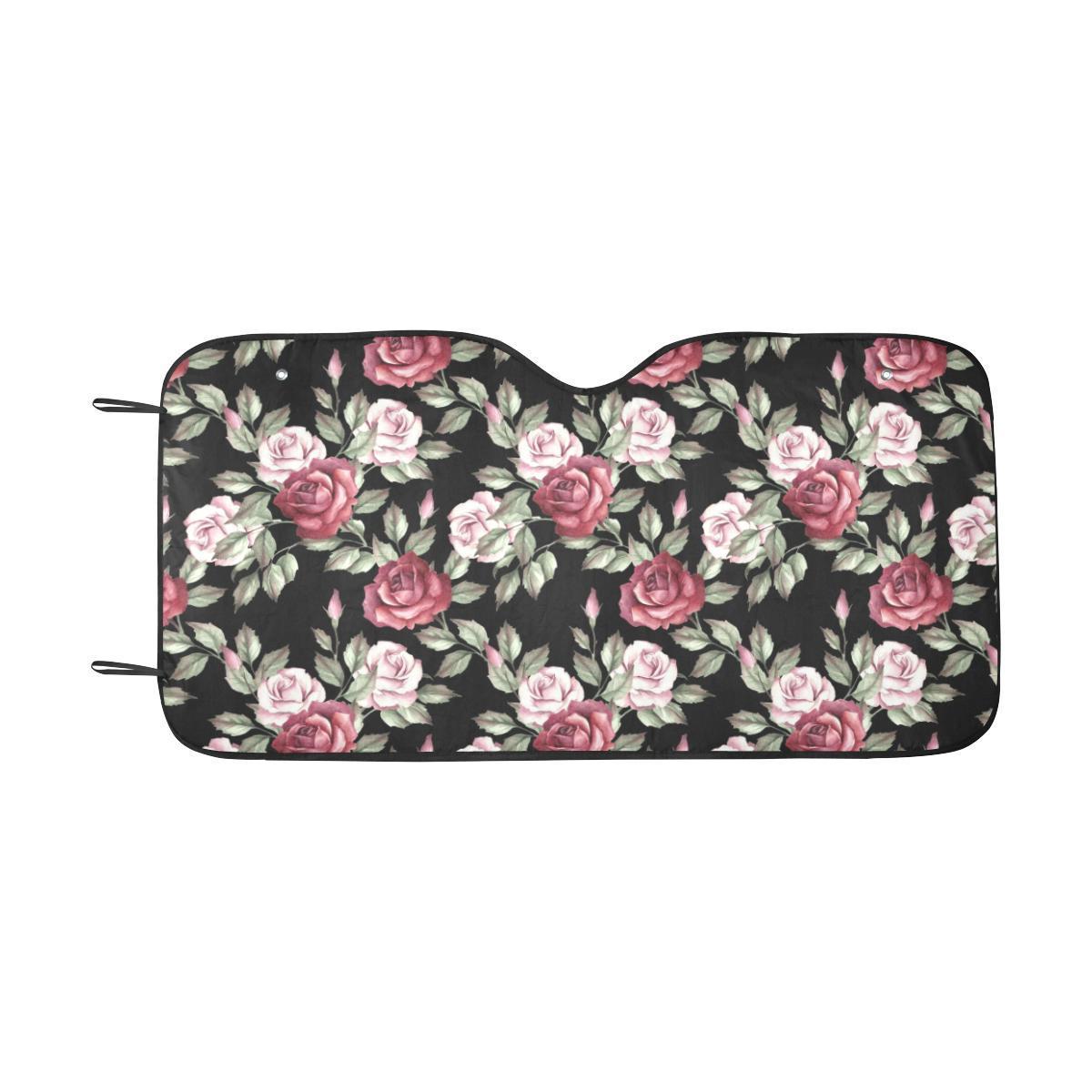 Rose Red Pink Pattern Print Design RO03 Car Sun Shade-JorJune