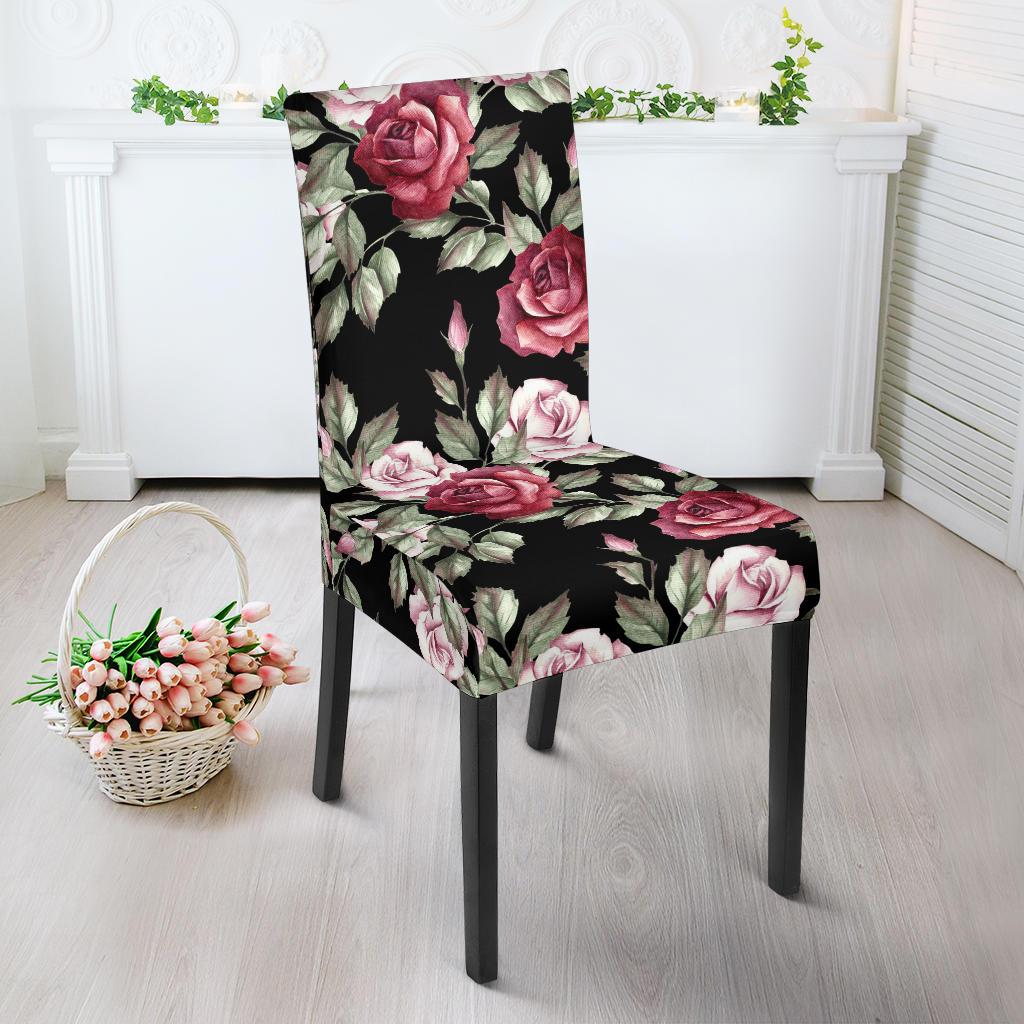 Rose Red Pink Pattern Print Design RO03 Dining Chair Slipcover-JORJUNE.COM