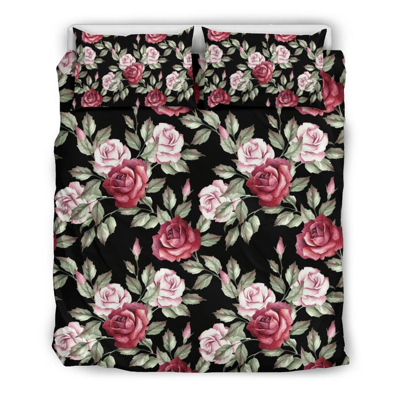 Rose Red Pink Pattern Print Design RO03 Duvet Cover Bedding Set-JORJUNE.COM