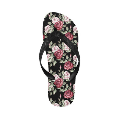 Rose Red Pink Pattern Print Design RO03 Flip Flops-JorJune