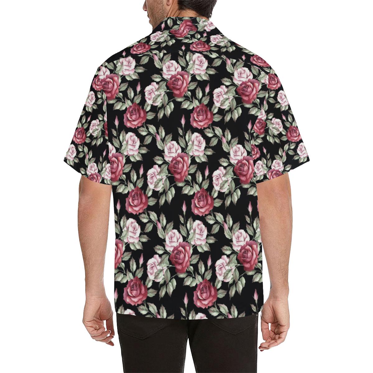 Rose Red Pink Pattern Print Design RO03 Men Hawaiian Shirt-JorJune