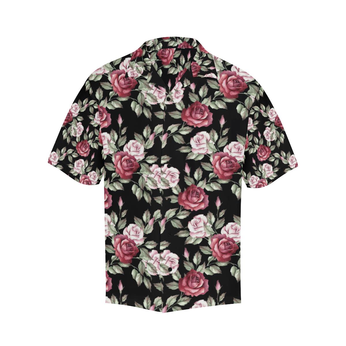 Rose Red Pink Pattern Print Design RO03 Men Hawaiian Shirt-JorJune