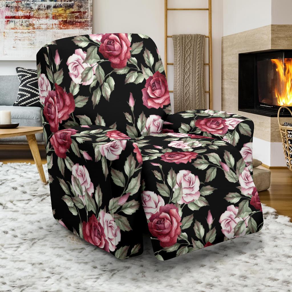 Rose Red Pink Pattern Print Design RO03 Recliner Slipcover-JORJUNE.COM
