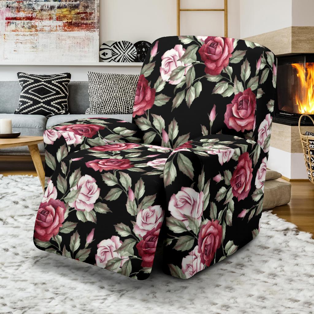 Rose Red Pink Pattern Print Design RO03 Recliner Slipcover-JORJUNE.COM