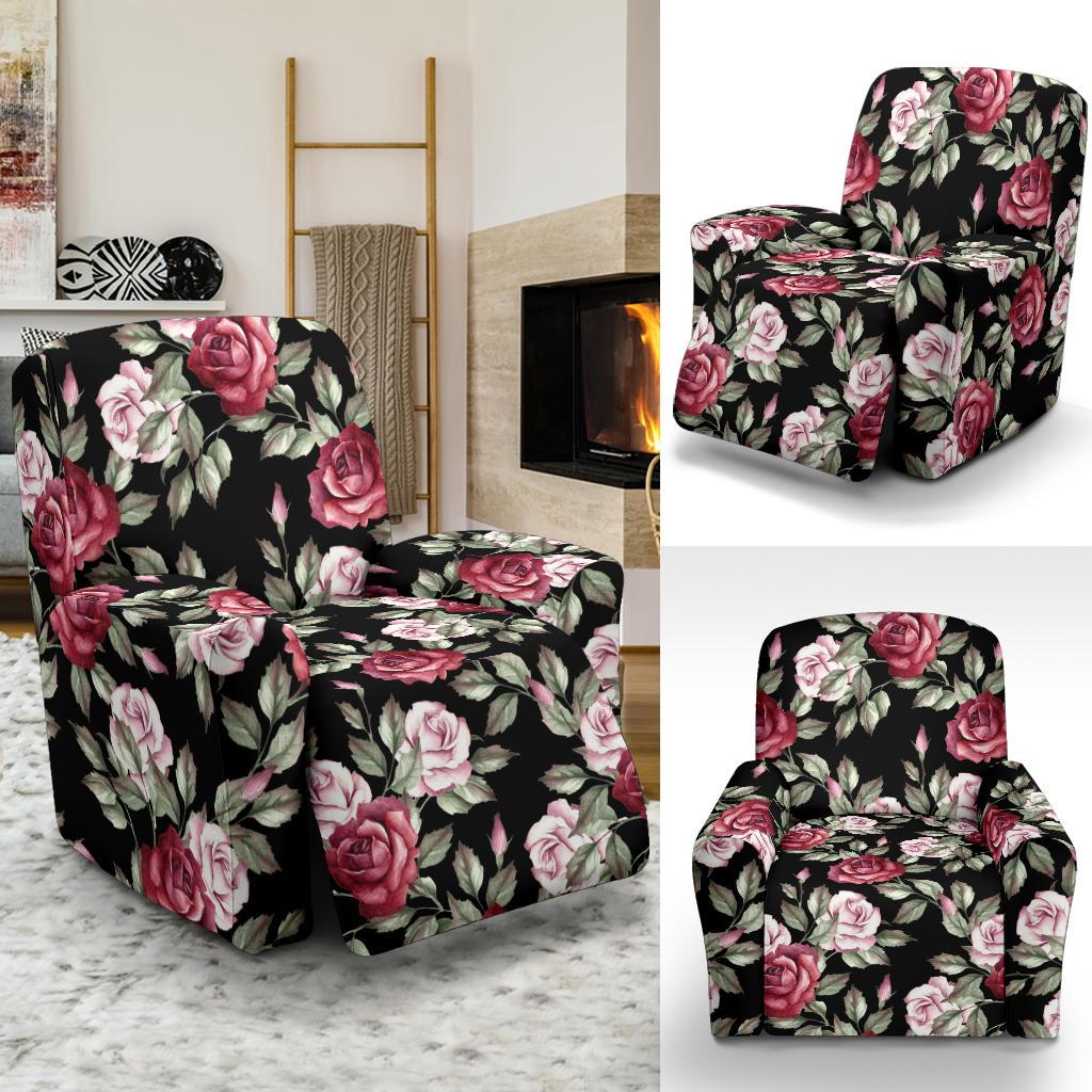 Rose Red Pink Pattern Print Design RO03 Recliner Slipcover-JORJUNE.COM