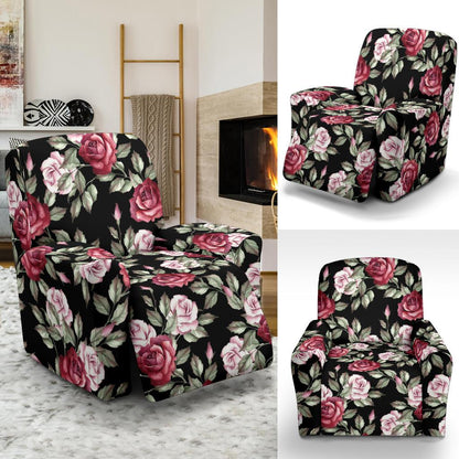 Rose Red Pink Pattern Print Design RO03 Recliner Slipcover-JORJUNE.COM