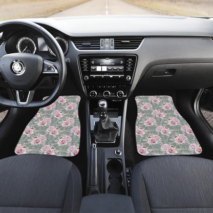 Rose White Pattern Print Design RO012 Car Floor Mats-JORJUNE.COM