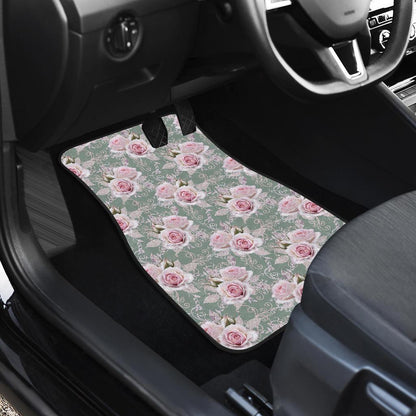 Rose White Pattern Print Design RO012 Car Floor Mats-JORJUNE.COM