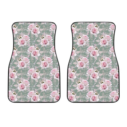 Rose White Pattern Print Design RO012 Car Floor Mats-JORJUNE.COM
