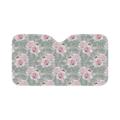 Rose White Pattern Print Design RO012 Car Sun Shade-JorJune