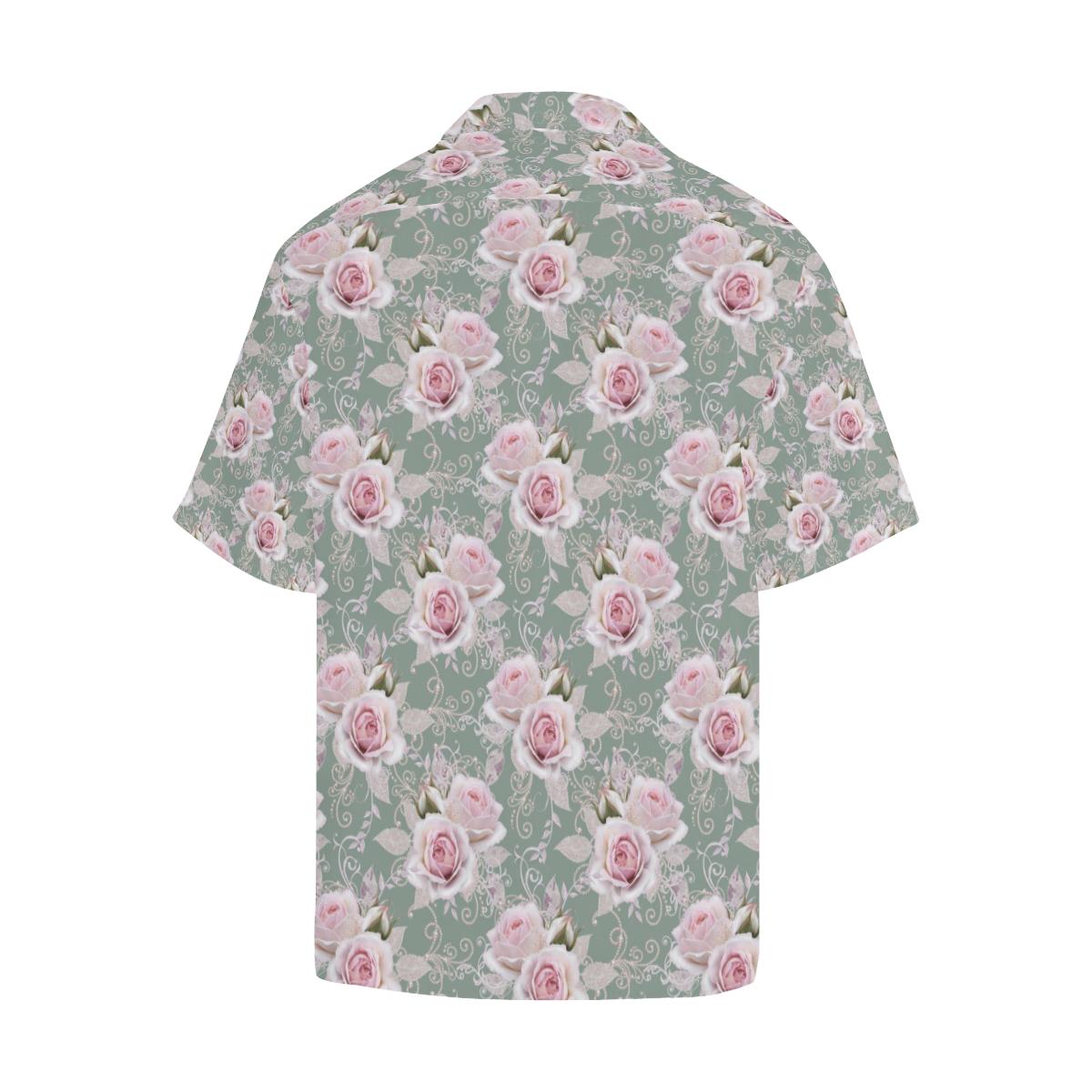Rose White Pattern Print Design RO012 Men Hawaiian Shirt-JorJune