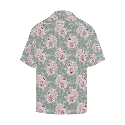 Rose White Pattern Print Design RO012 Men Hawaiian Shirt-JorJune