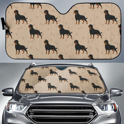 Rottweiler Pattern Print Design A01 Car Sun Shades-JORJUNE.COM