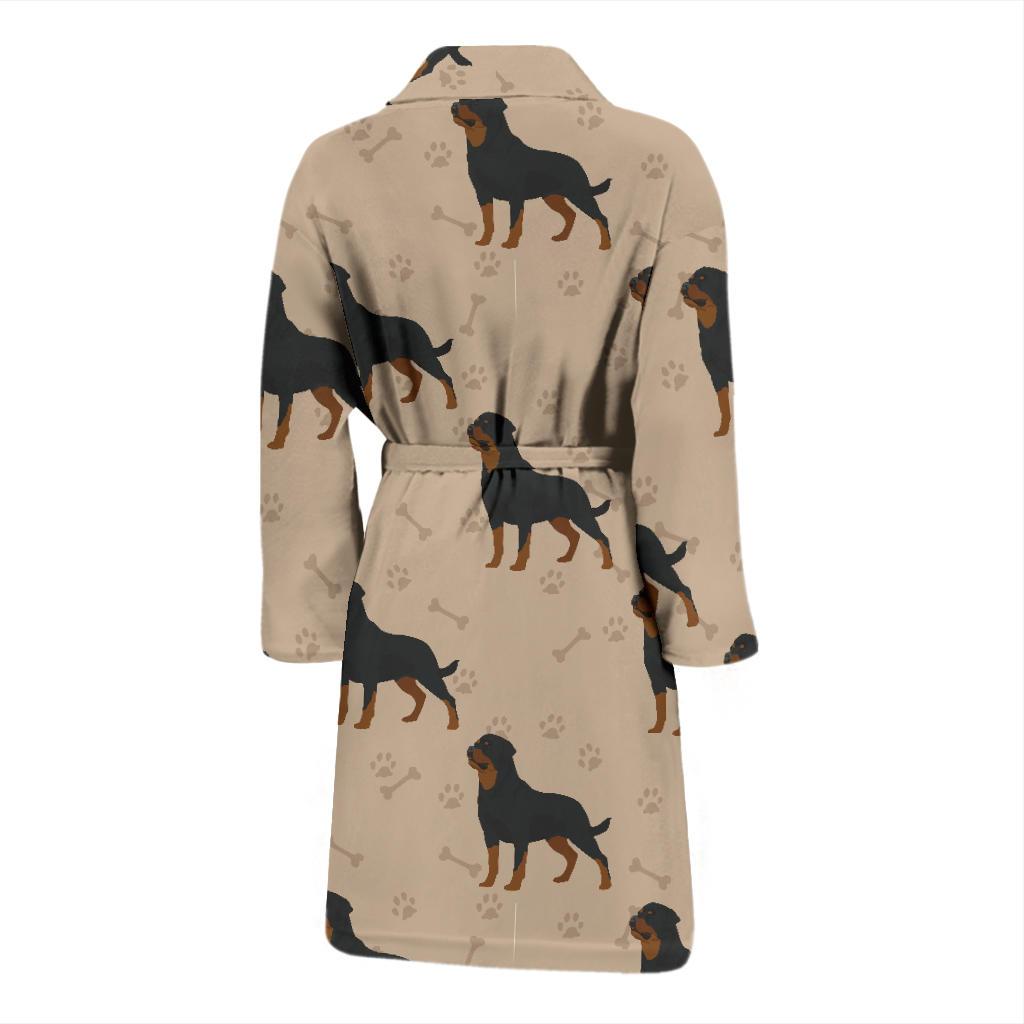 Rottweiler Pattern Print Design A01 Men Bathrobe-JORJUNE.COM