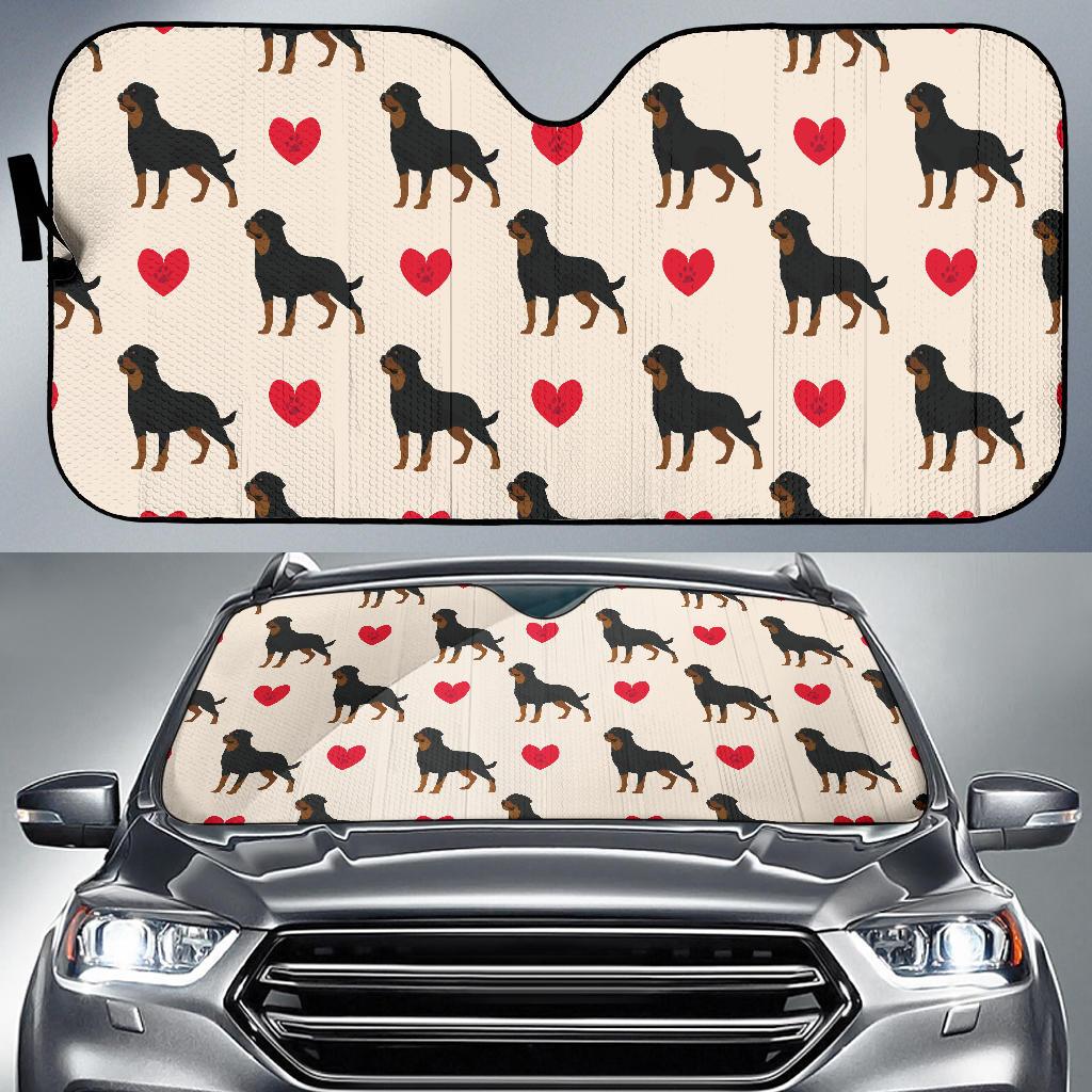 Rottweiler Pattern Print Design A02 Car Sun Shades-JORJUNE.COM