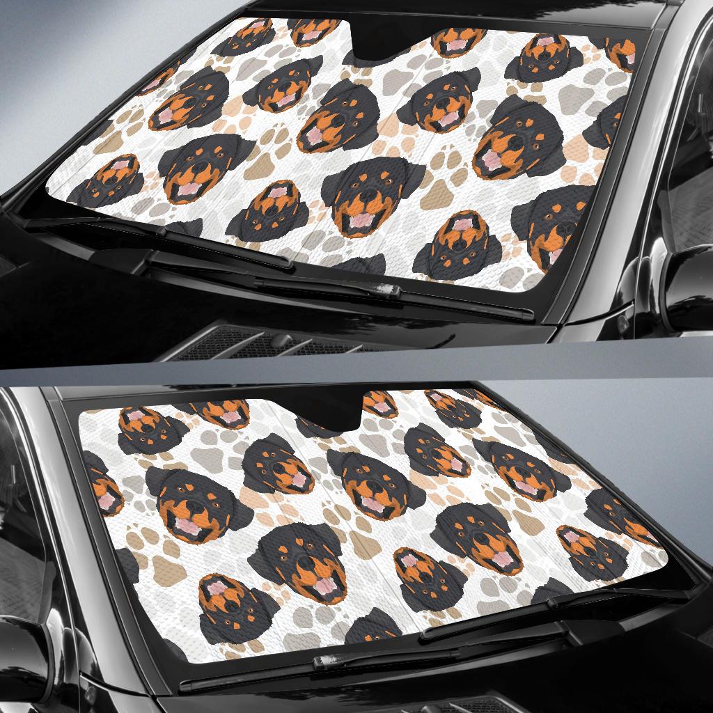 Rottweiler Pattern Print Design A03 Car Sun Shades-JORJUNE.COM