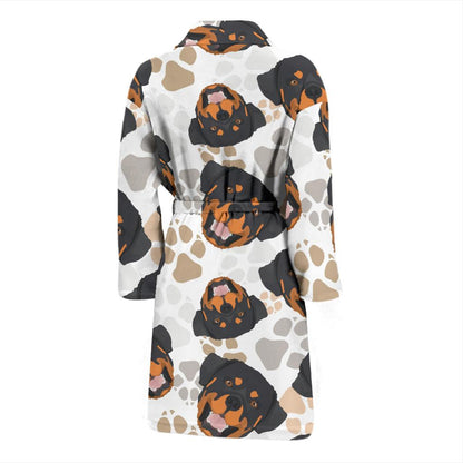 Rottweiler Pattern Print Design A03 Men Bathrobe-JORJUNE.COM