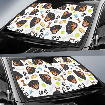 Rottweiler Pattern Print Design A04 Car Sun Shades-JORJUNE.COM