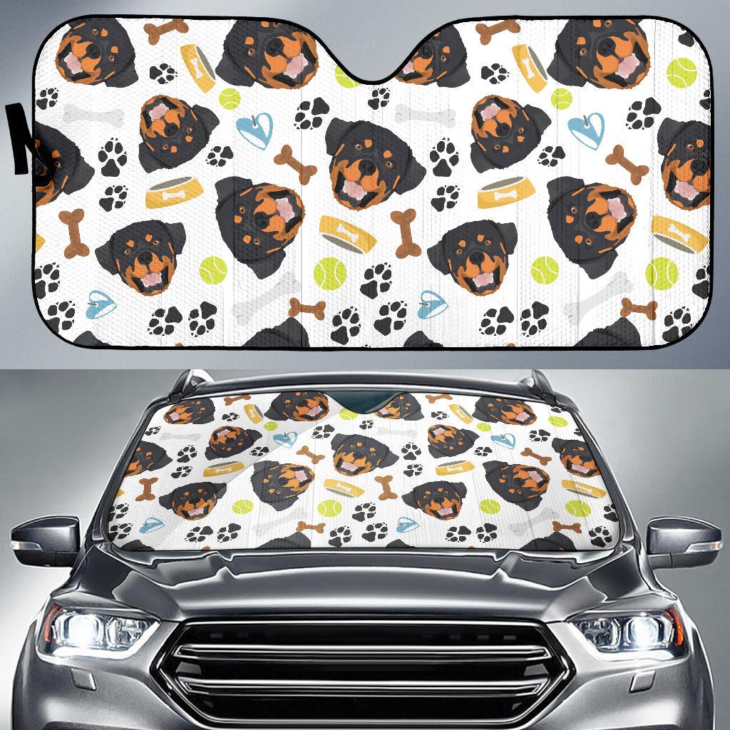 Rottweiler Pattern Print Design A04 Car Sun Shades-JORJUNE.COM