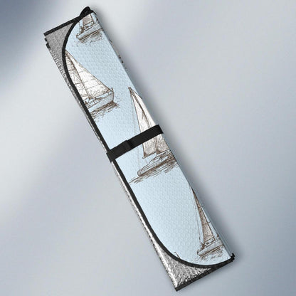 Sailing Ships Pattern Print Design A01 Car Sun Shades-JORJUNE.COM