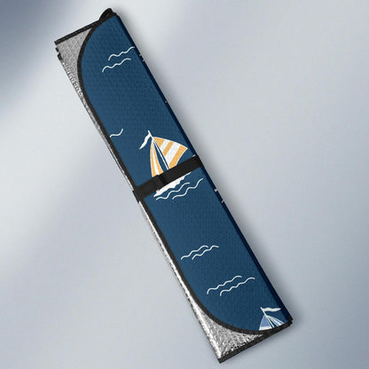 Sailing Ships Pattern Print Design A02 Car Sun Shades-JORJUNE.COM