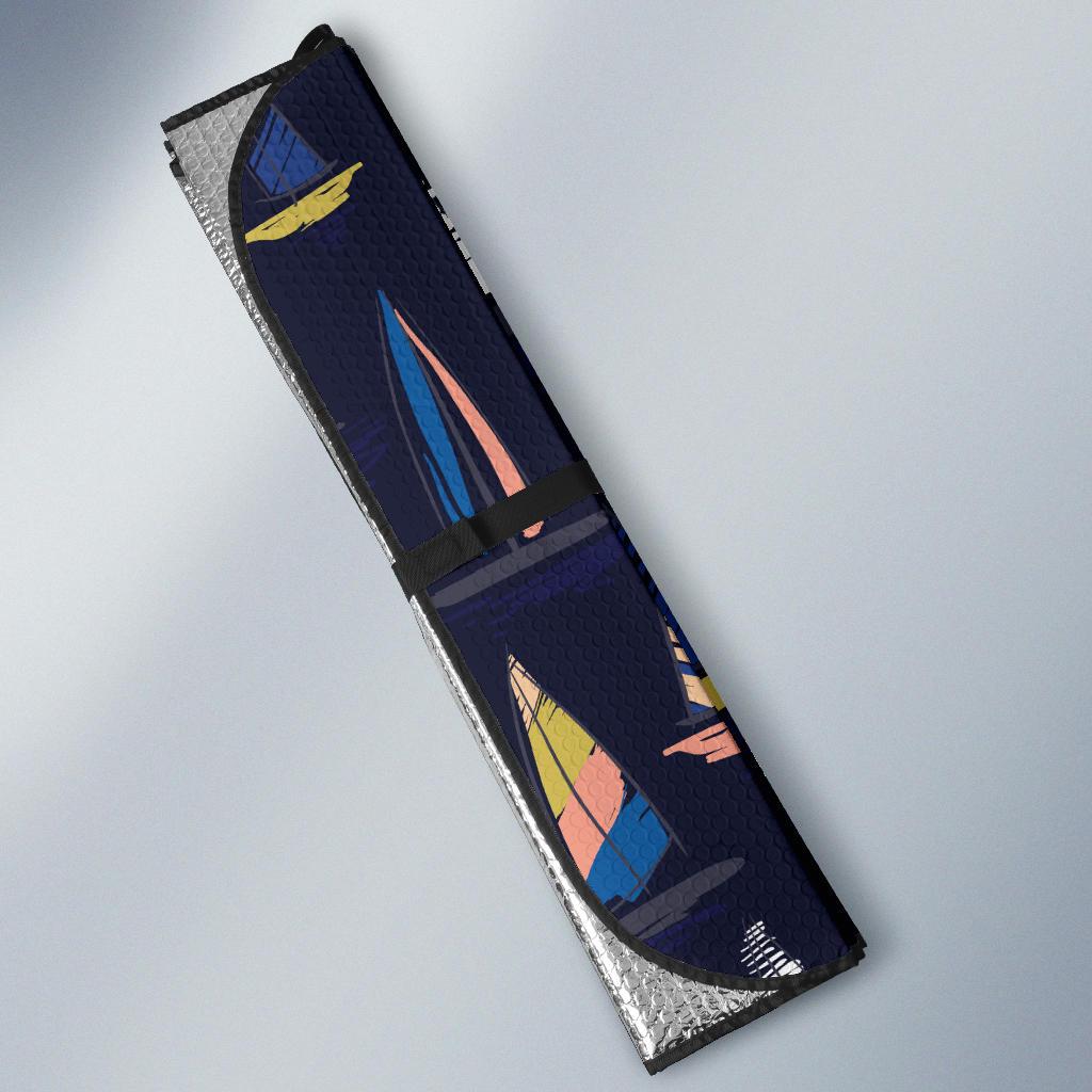 Sailing Ships Pattern Print Design A03 Car Sun Shades-JORJUNE.COM