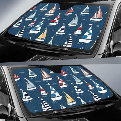 Sailing Ships Pattern Print Design A04 Car Sun Shades-JORJUNE.COM