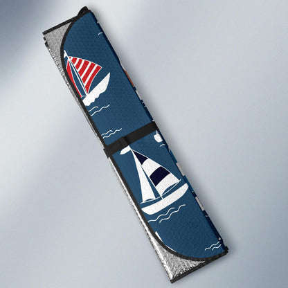 Sailing Ships Pattern Print Design A04 Car Sun Shades-JORJUNE.COM