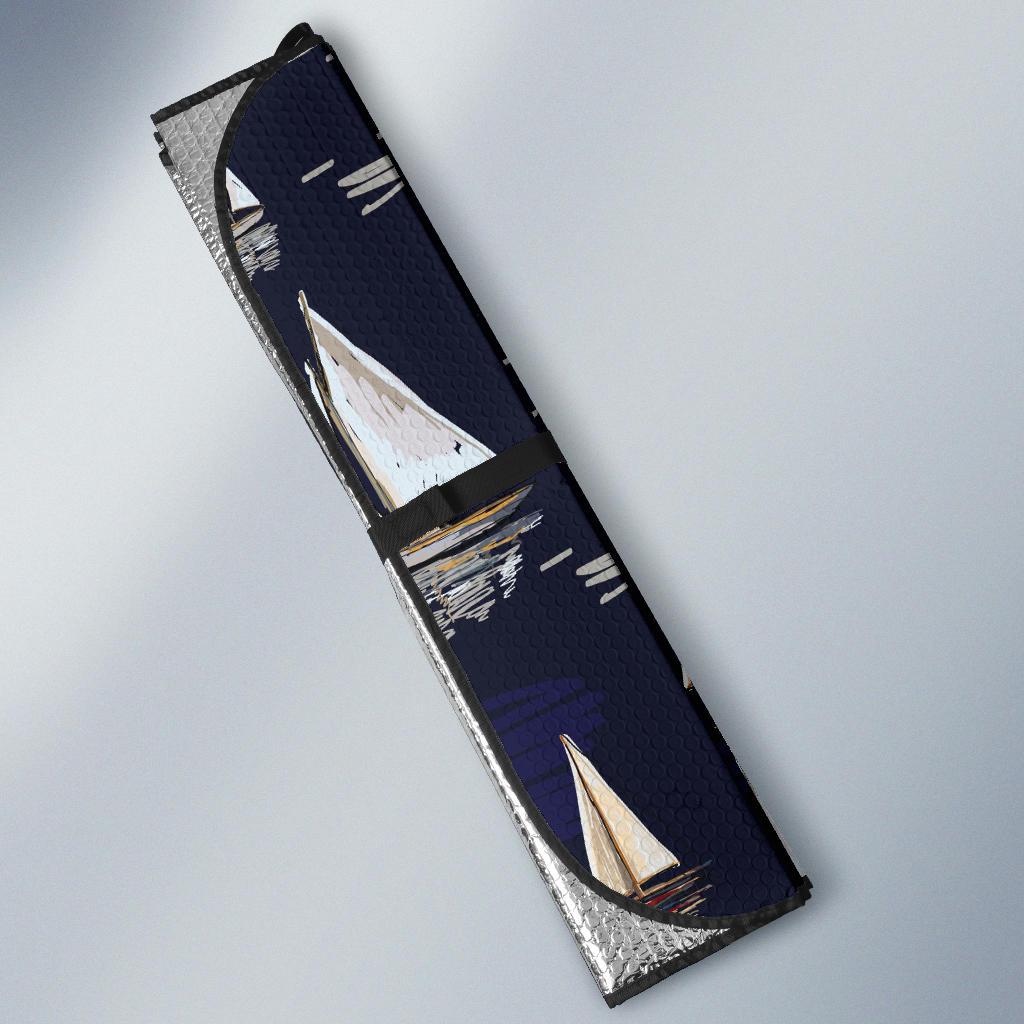 Sailing Ships Pattern Print Design A05 Car Sun Shades-JORJUNE.COM