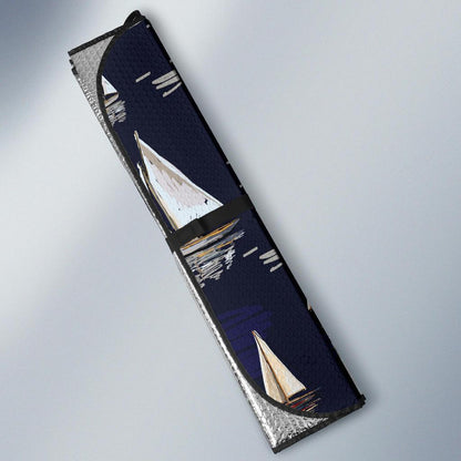 Sailing Ships Pattern Print Design A05 Car Sun Shades-JORJUNE.COM