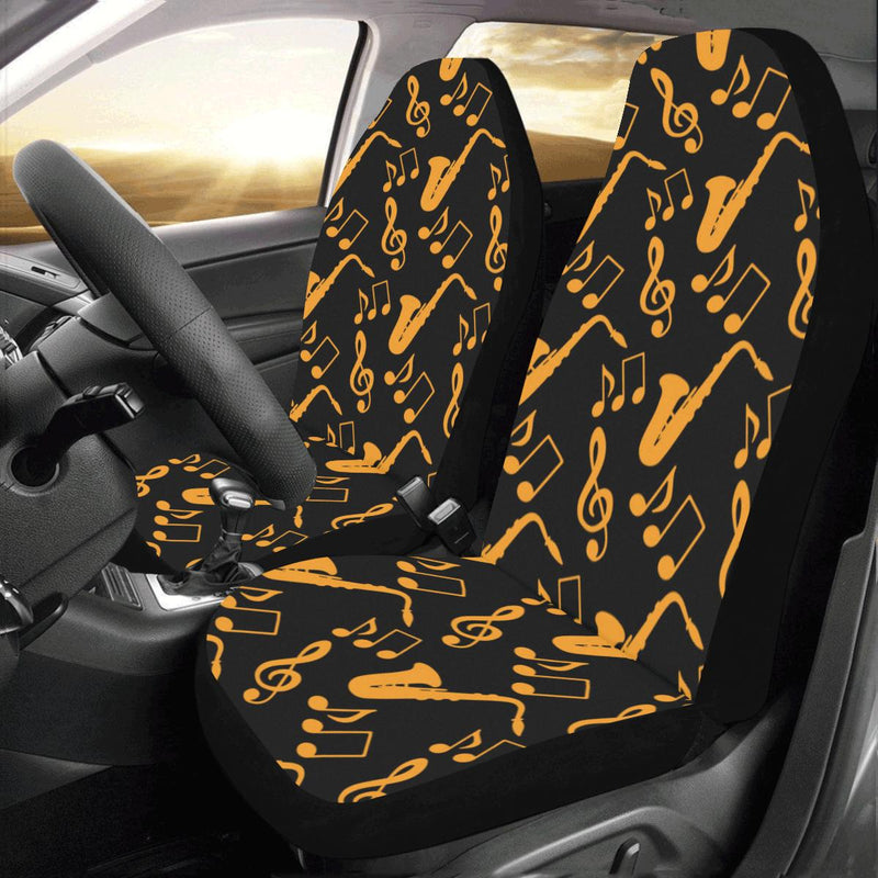 Saxophone Pattern Print Design 02 Car Seat Covers (Set of 2)-JORJUNE.COM