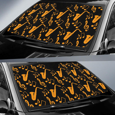 Saxophone Pattern Print Design 02 Car Sun Shades-JORJUNE.COM