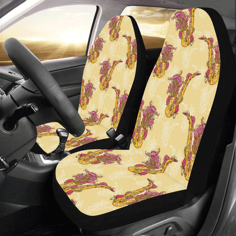 Saxophone Pattern Print Design 04 Car Seat Covers (Set of 2)-JORJUNE.COM