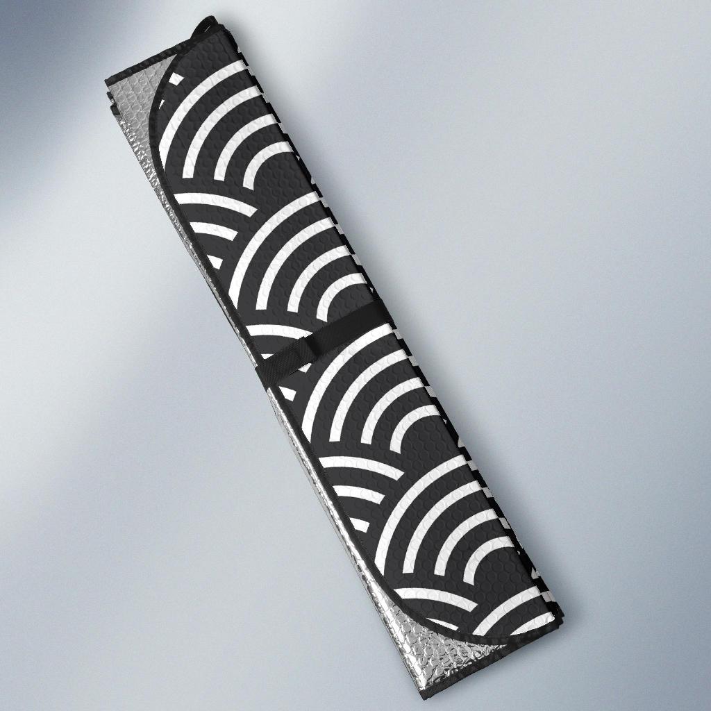 Scales Black White Pattern Print Design 03 Car Sun Shades-JORJUNE.COM