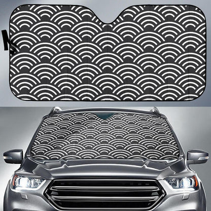 Scales Black White Pattern Print Design 03 Car Sun Shades-JORJUNE.COM