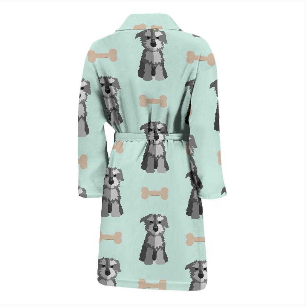 Schnauzers Pattern Print Design A03 Men Bathrobe-JORJUNE.COM
