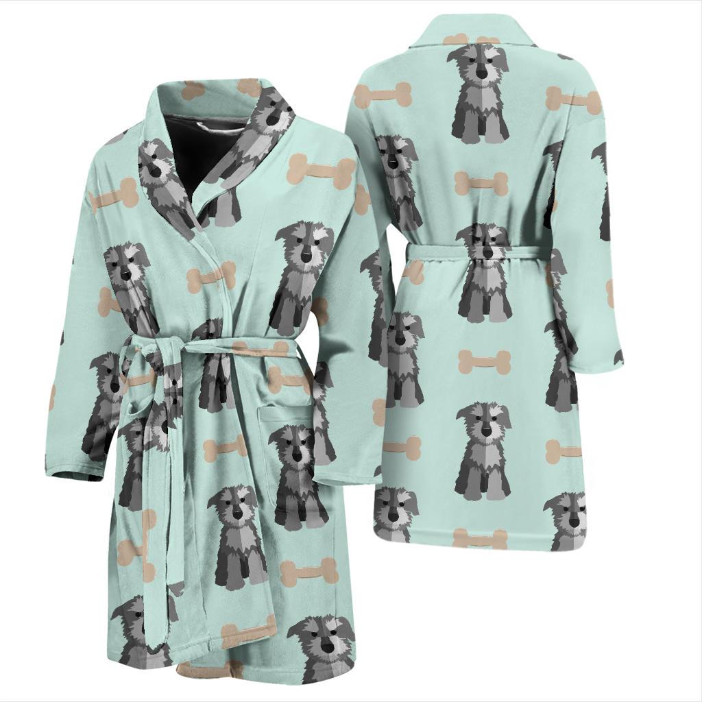 Schnauzers Pattern Print Design A03 Men Bathrobe-JORJUNE.COM