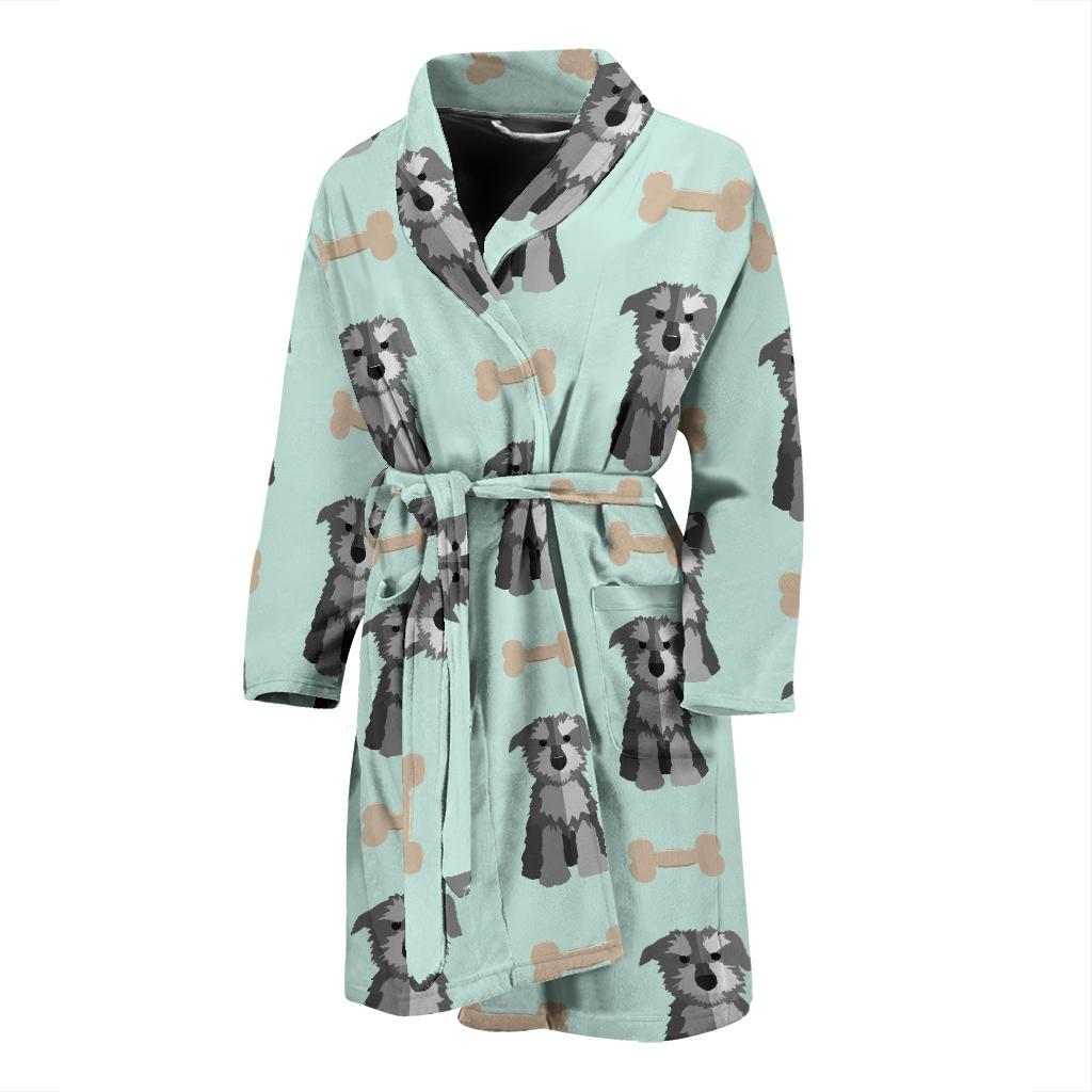 Schnauzers Pattern Print Design A03 Men Bathrobe-JORJUNE.COM