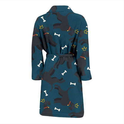 Schnauzers Pattern Print Design A04 Men Bathrobe-JORJUNE.COM