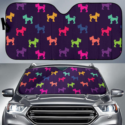 Schnauzers Pattern Print Design A05 Car Sun Shades-JORJUNE.COM