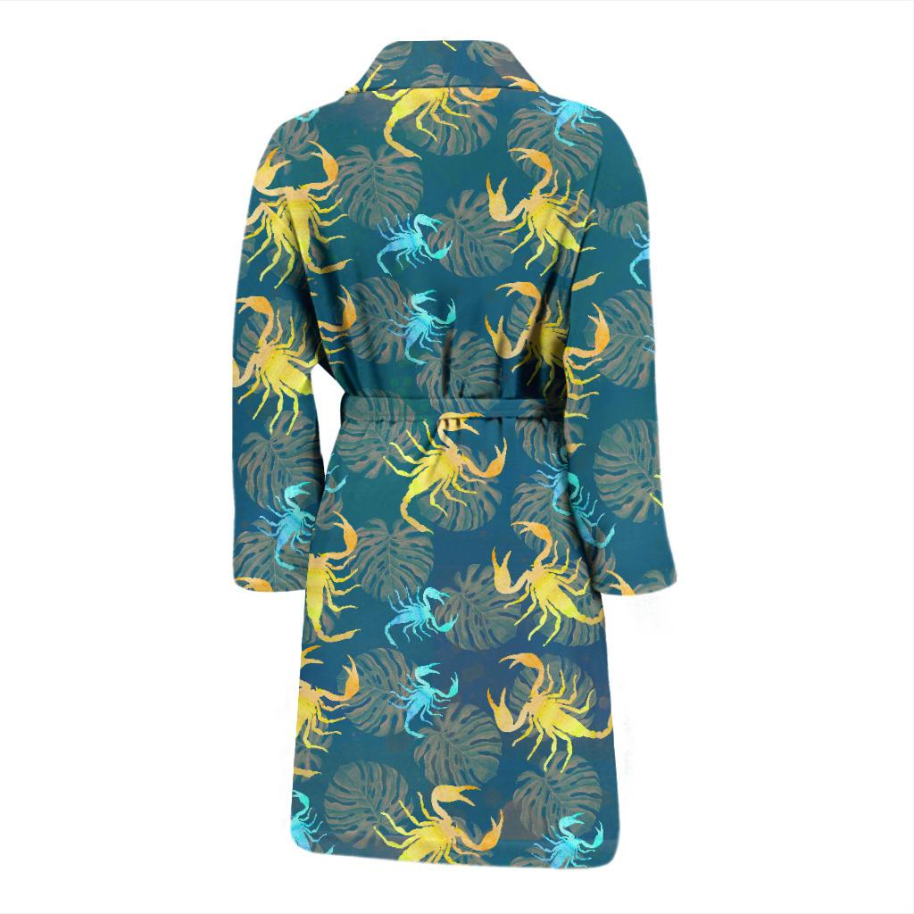 Scorpion Pattern Print Design 02 Men Bathrobe-JORJUNE.COM