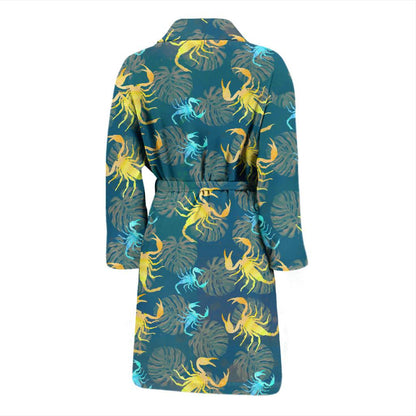 Scorpion Pattern Print Design 02 Men Bathrobe-JORJUNE.COM