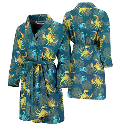 Scorpion Pattern Print Design 02 Men Bathrobe-JORJUNE.COM