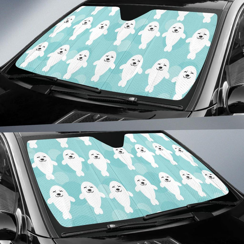 Sea Lion Baby Pattern Print Design 01 Car Sun Shades-JORJUNE.COM