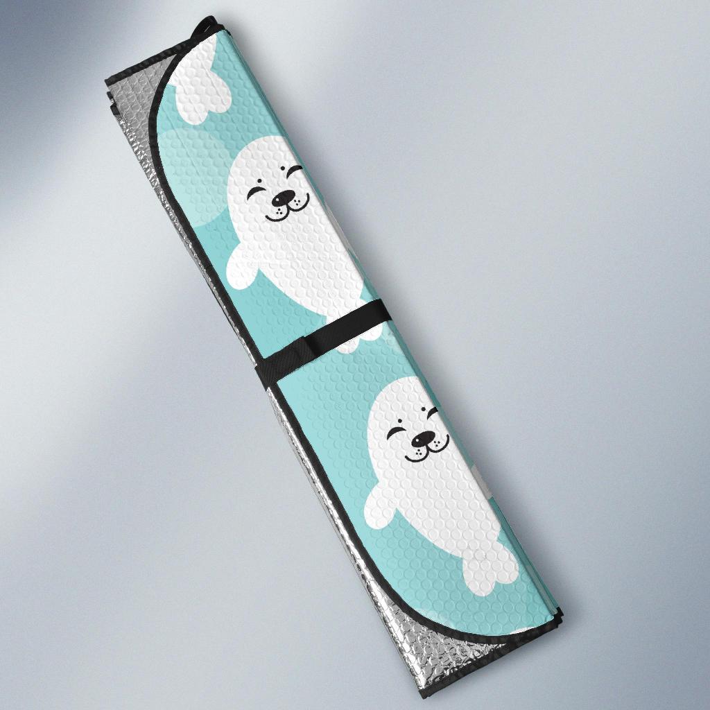Sea Lion Baby Pattern Print Design 01 Car Sun Shades-JORJUNE.COM