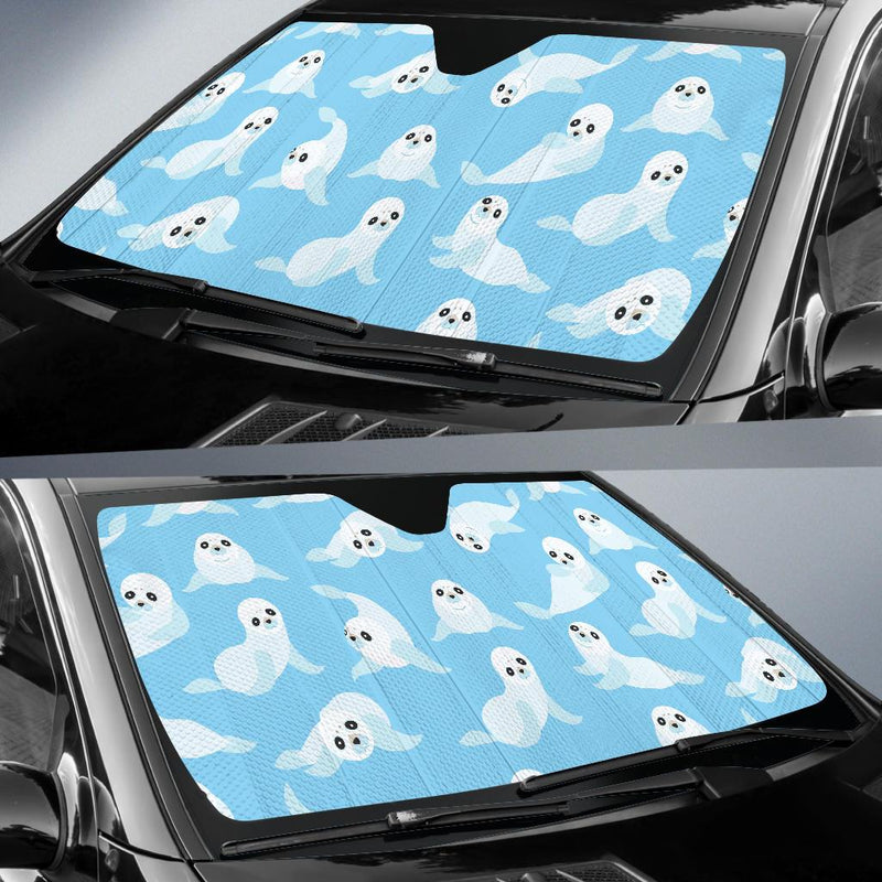 Sea Lion Cute Pattern Print Design 03 Car Sun Shades-JORJUNE.COM