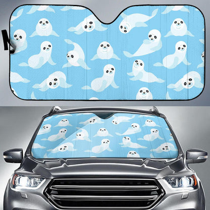 Sea Lion Cute Pattern Print Design 03 Car Sun Shades-JORJUNE.COM